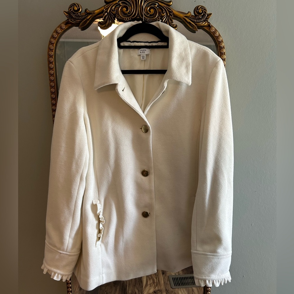 Crown & Ivy Jacket with Ruffle Detail